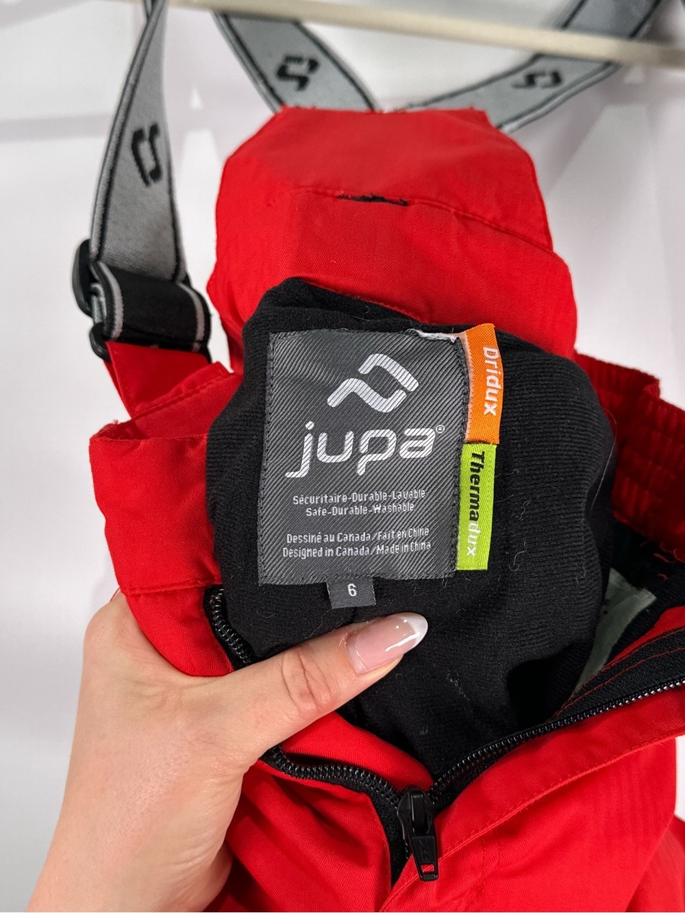 Jupa Dridux Insulated Ski Bib Pants Waterproof Snow Gear Red Black Size 6 - Picture 5 of 12